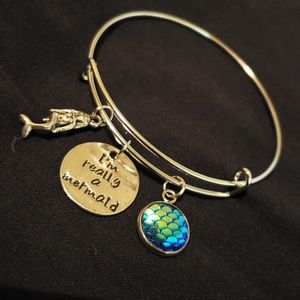 Mermaid slide charm bracelet
